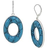 Robert Lee Morris Soho Womens Turquoise Drop Earrings, Turquoise/Silver 2