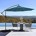 HOMSHADE 10ft Offset Patio Umbrella with Base Included, Cantilever Offset Hanging Patio Outdoor Market Umbrella UPF50+ UV Protection with Easy Tilt and Crank for Pool Deck and Garden