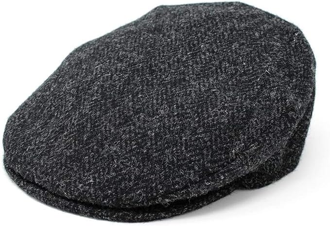 Hanna Hats Men Donegal Tweed Vintage Flat Driving Cap Made in Ireland Wool - XL