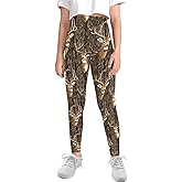 SCRAWLGOD Girls' High Waisted Leggings Full Length Workout Yoga Pants Sports for Kids 4-13 Years