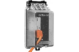 ENERLITES Extra-Duty in-Use Weatherproof Outdoor Decorator GFCI Receptacle Outlets, 1-Gang 6.1” H x 3.4” W x 2.8” D, IUC1V-D,