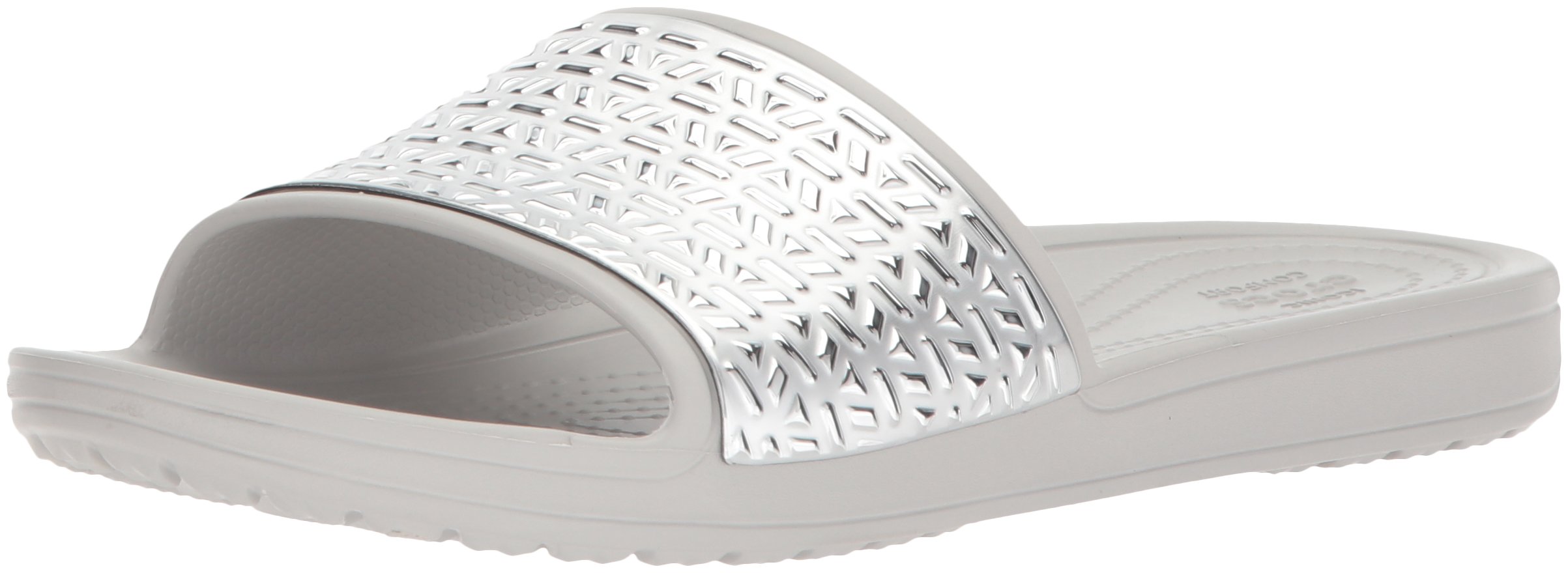 silver crocs women's
