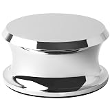 Hudson Hi-Fi BigBen Record Weight Stabilizer with Protective Leather Pad - 13-Ounce Vinyl Turntable Weight - Durable & Stylish LP Stabilizer - Fits on Any Turntable - Chrome