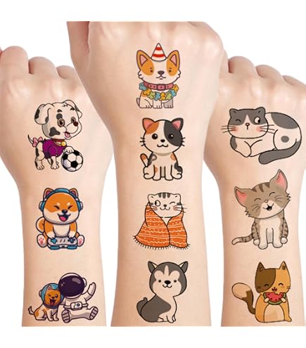 Tatuajes Temporales De Animales Para Niños – 10 Hojas Con Panda, Elefante, Conejo Y Más, Fáciles De Aplicar, Decoración De Fiestas