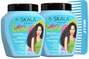 VIVLLY SKALA Hair Type 3ABC - 2 IN 1 Hydrating Treatment for Curly Hair: Conditioning Cream to Eliminate Frizz and Define Curls - 35.2oz (2 Pack With Complimentary Comb, Color May Vary)