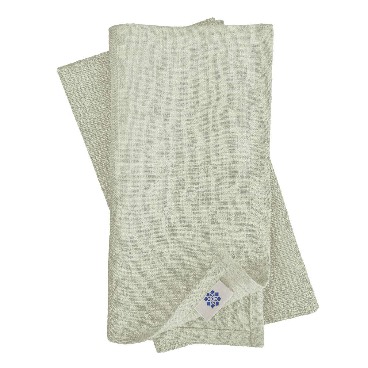 Linen & Cotton Set of 4 Napkins Hygge - 100% Linen, Light Grey (32 x 32 cm) Washable Square Serviettes Cloth for Home Dinner Table Decoration Restaurant Cafe Hotel Events Summer Party