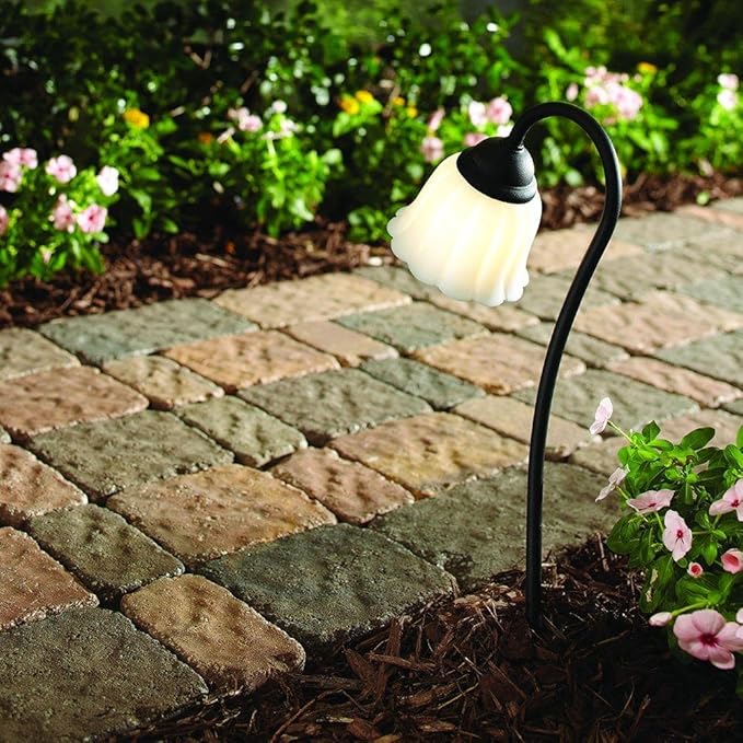 Hampton Bay LowVoltage LED Black Tulip Path Light