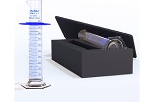 JOLABEAR Graduated Cylinder 500ml, Borosilicate 3.3 Glass Twin Pack with Anti-Tip Ring, EVA Foam Secured, ISO/ASTM Compliant, Hexagonal Base