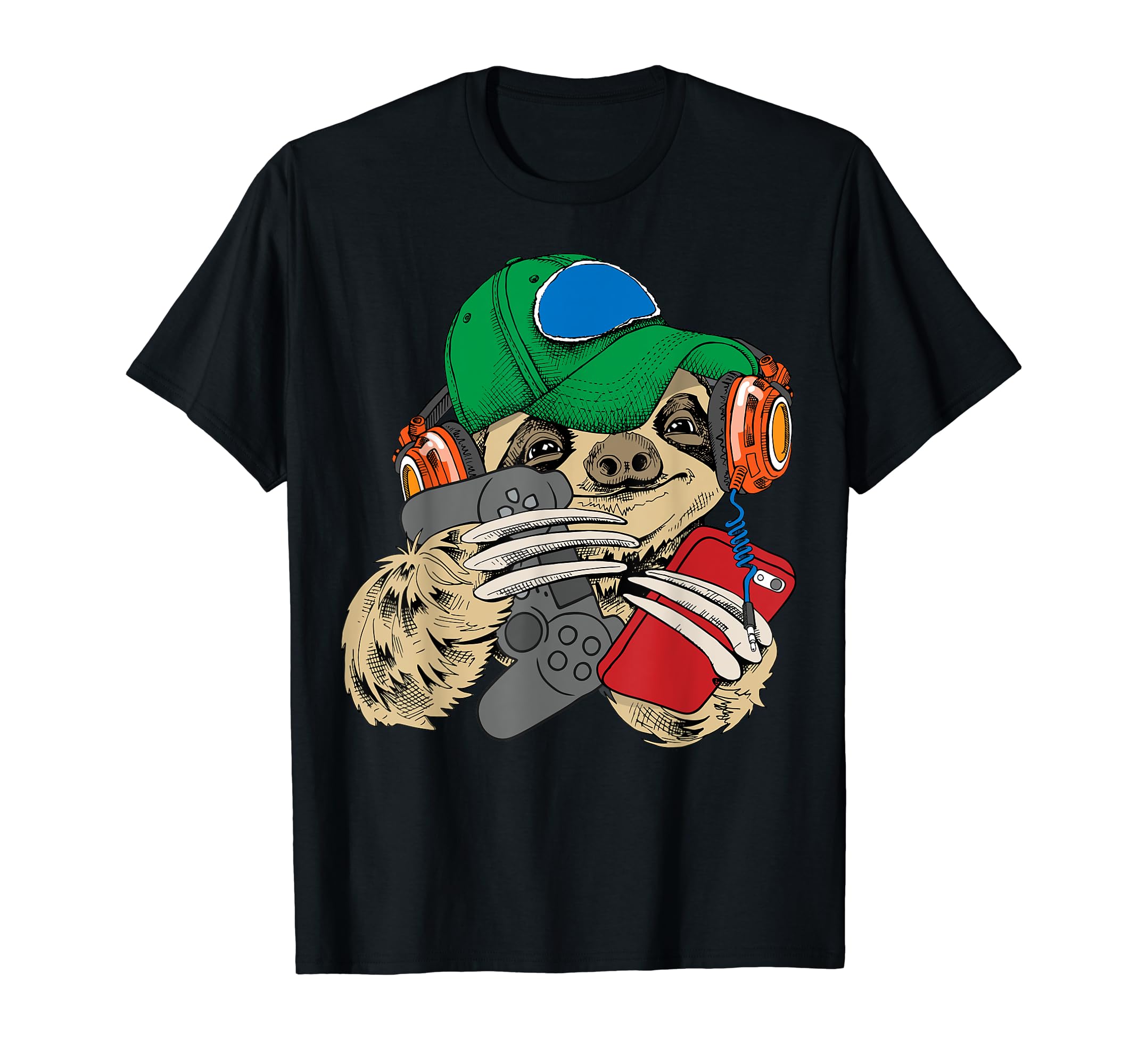 Gamer Sloth Fun Hipster Couch Potato Video Game Player T-Shirt