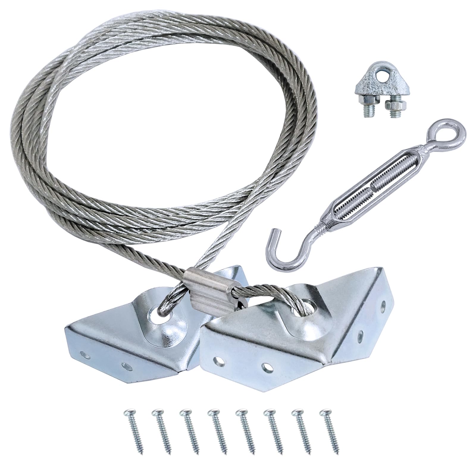 Young Wolf Alloy Steel Supporting Anti-Sag Garden Door Gate Cable Kits for for Outdoor Wooden Fence Gate Door Support (1, Silver)