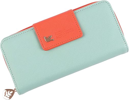 Amazon ドナリー 財布 長財布 ラウンドファスナー 二つ折り 女の子 レディース グリーン オレンジ レディースバッグ 財布