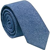 Mantieqingway Skinny Ties for Men 2.56" Cotton Neckties Striped Plaid Ties for Groom Groomsmen Wedding Party Christmas