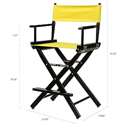 Casual Home Director's Chair ,Black Frame/Yellow