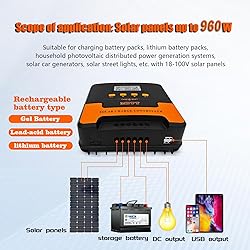 40A MPPT Solar Charge Controller: 12V/24V DC