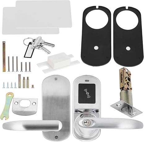 Amazon Co Jp 防水ドアロックキット耐久性のある2つのロック解除方法icカード付きホームロックキー耐食性 ドアハードウェア 家庭用 Diy 工具 ガーデン
