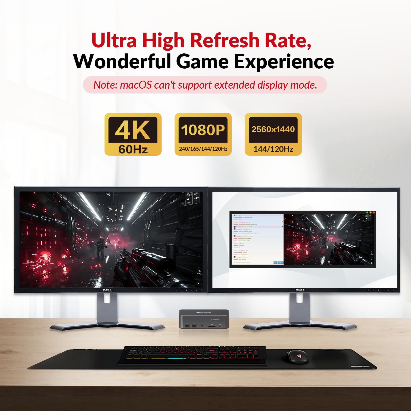 AV Access KVM Switch Dock 2 Monitors 2 Laptops, 4K KVM Switch Dual Monitor, 2 USB-C MST Ports, 60W PD for Each PC, 1G Ethernet, EDID Emulation, 2K@144Hz, 1080P@240Hz, Ideal for Home Office & Gaming