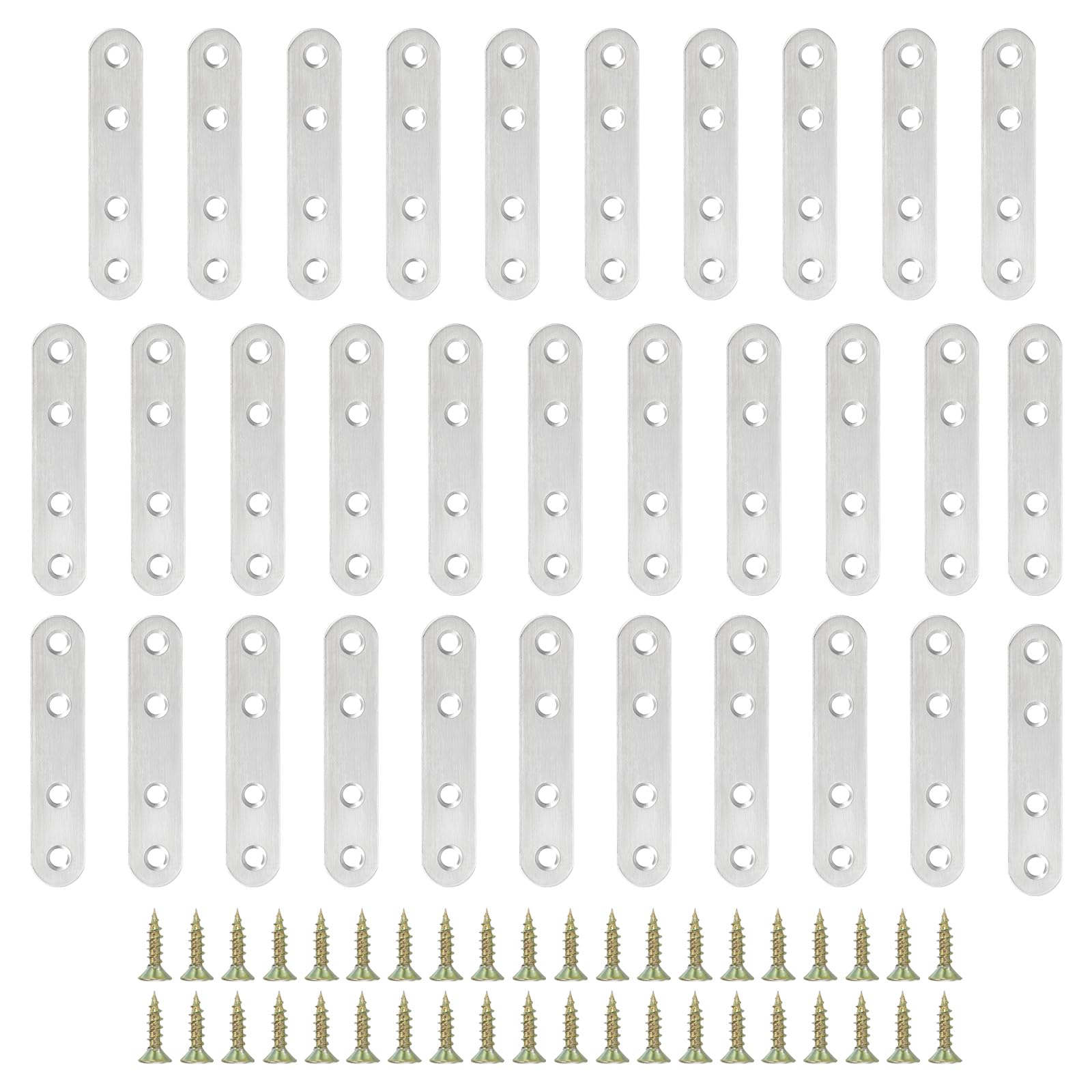 PATIKIL Stainless Steel Corner Braces 3.03 x 0.63 Inch,32 Pieces L Bracket Joint Right Angle Support Bracket L Shaped Corner Fasteners for Shelves, Silver