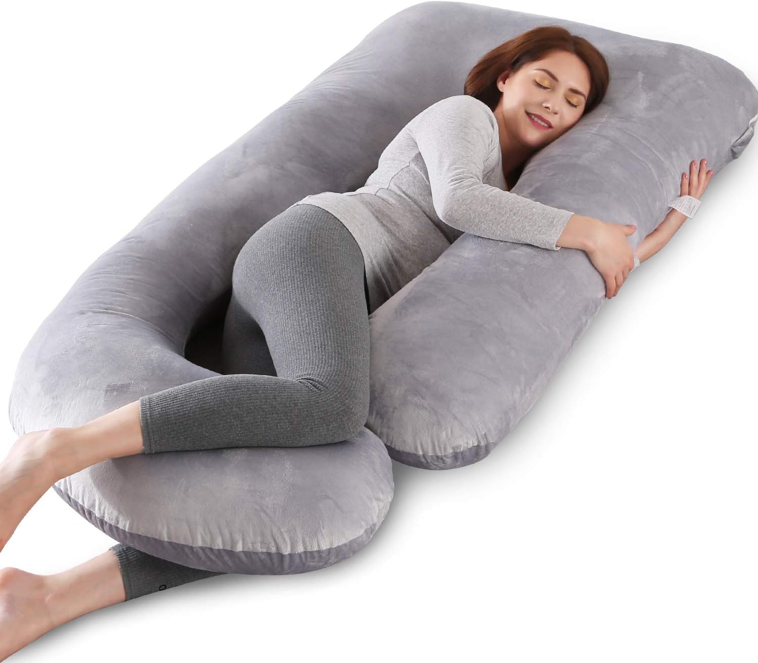 Aidiu u Shaped Pillows Pregnant Body Pillows for Sleeping, Pregnancy Pillows U Shape, Maternity Pillow, Full Body Maternity Pillow,57in, Support Back,Neck,Leg,Foot,Side Sleeper, Washable Cover, Grey: Kitchen & Dining