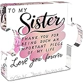 Sister Gifts, Sister Christmas Gifts, Gifts for Sister, Sister Birthday Gifts from Sisters Brother, Unique Acrylic Puzzle Plaque, Present for Sister Thanksgiving Christmas Valentines Mothers Day Birthday