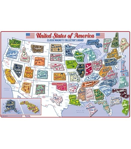 Set Completo Magneti Stati USA Con Mappa – 51 Magneti In Gomma Flessibile, Perfetti Per Collezionisti (tutti I 50 Stati + Washington D.C.)