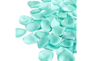 TINGE TIME 300pcs Silk Rose Petals Teal Green Heart Flower Petals for Wedding Flower Girl Basket Aisle Scatter Dinner Table Centerpieces Party Confetti Bridal Shower Romantic Night Decoration