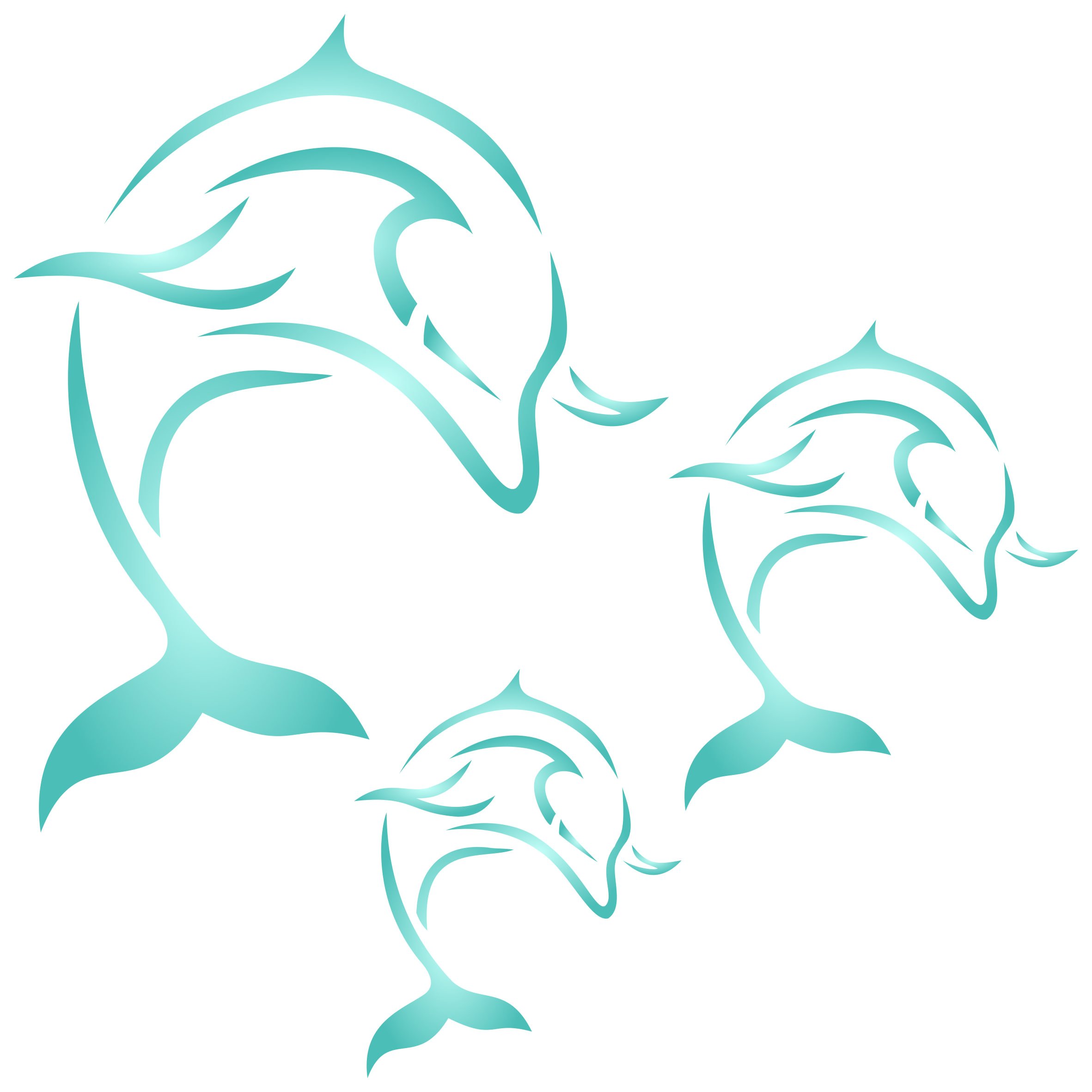 Dolphin Stencil - 16.5 x 16.5cm (S) - Reusable Large Fish Aquatic Mammal Mural Wall Stencil Template
