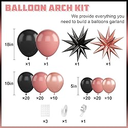Dusty Pink and Black Balloon Arch,Balloon Garland