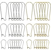 TOAOB 120pcs Earring Hooks Stainless Steel Kidney Ear Wires Interchangeable Dangle Earwire Hooks Gold Silver Mixed Sizes Earring Findings Parts for DIY Jewelry Making