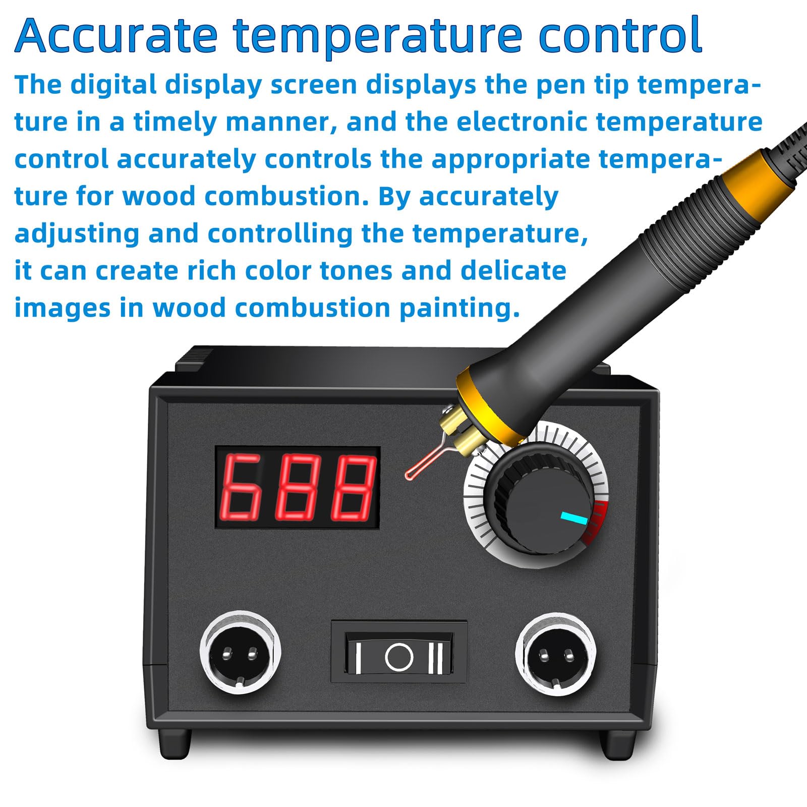 Wood Burning Tool, Wood Burner kit Pen 25~750℃, Wood Burning kit with Digital Thermometer Temperature Adjustable Temperature, 2 pyrographic Wood Burning pens, 30 Wood Burning Pen Tips