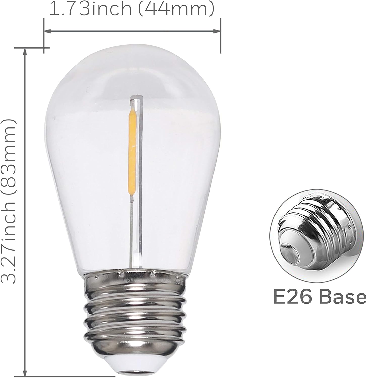 Honeywell 48 FT Outdoor String Lights, Commercial Grade Waterproof LED Patio Lights, 15 Plastic E26 Bulbs, Create Cafe Lighting Ambience in Your Backyard - - 