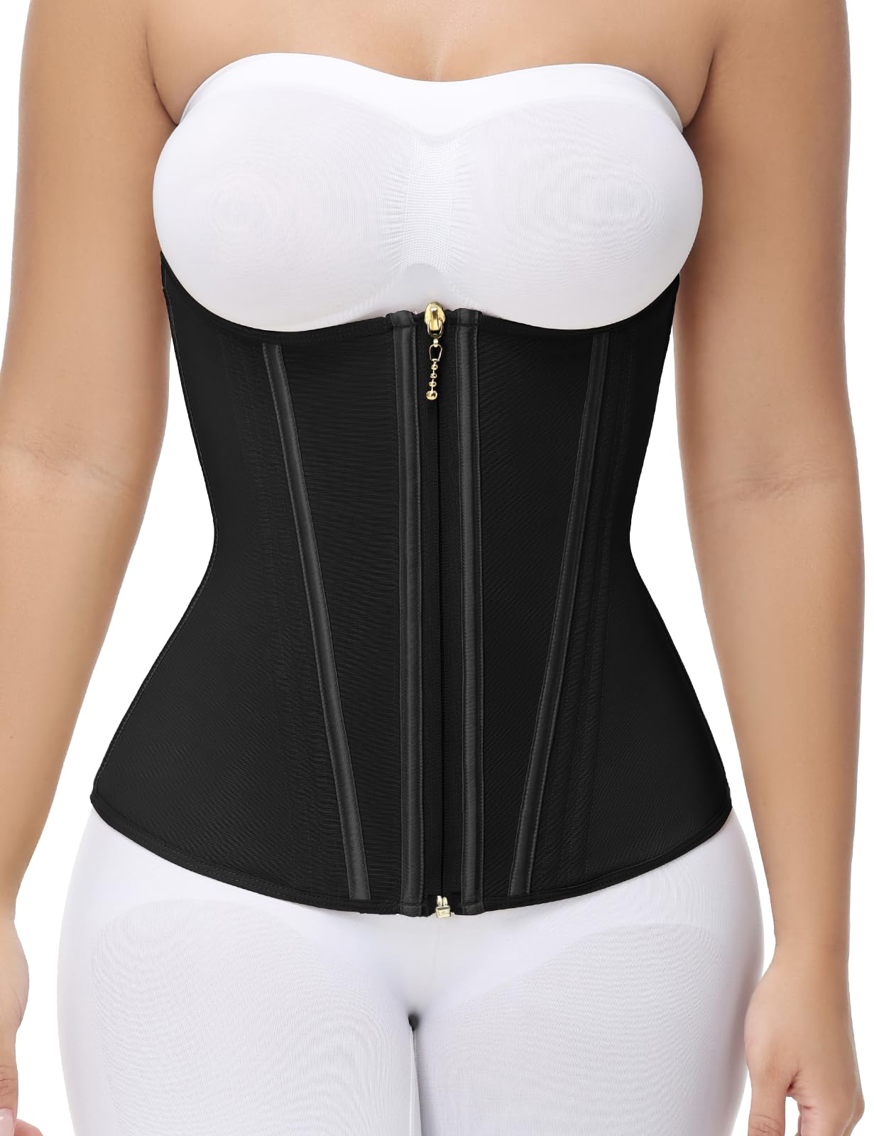 Photo 1 of SHAPSHE Waist Trainer for Women Tummy Control Long Torso Workout Waist Cincher Corset Shapewear Postpartum Body Shaper with Zipper Hook