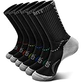 KEMISANT Men Socks, Athletic Running Socks Compression Wicking For Men Sports Hiking Fishing Cushioned Sole Arch Support