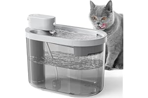 Mudvime Wireless & Rechargeable Battery Operated Cat Water Fountain, Ultra Quiet Cordless Pet Drinking Fountain with Motion Sensor, 74oz/2.2L Automatic Cat Water Dispenser, Cats Inside and Outdoor Use