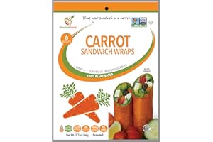 GEMWRAPS NewGem Carrot Sandwich Wraps, Gluten Free, Paleo, Keto Friendly, Low Calorie, Bread Alternative, Low Carb Tortilla Wraps, (Pack of 1)