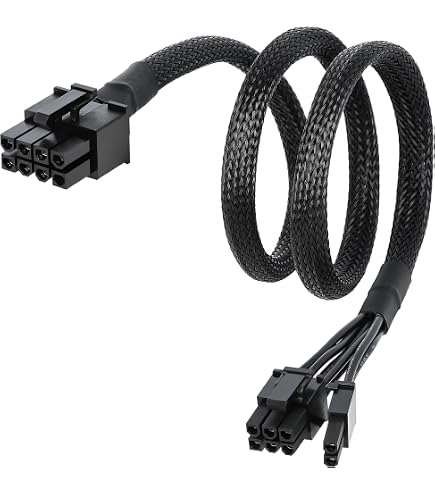 Aukuoy PCIe Cable for MSI Power Supply, PCIe 8 Pin Male to 6+2 Pin