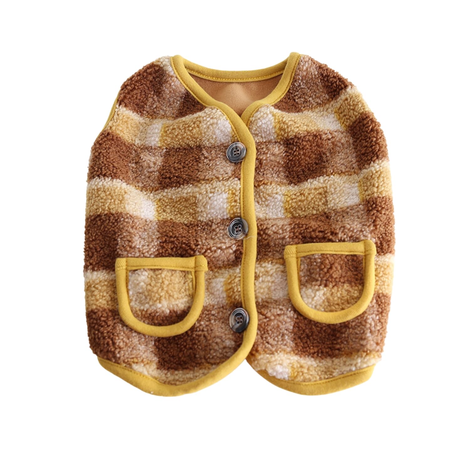 BT Bear Fat Dog Clothes,Dog Big Chest Polar Fleece Pet Winter Warm Coat Jacket for Cats Small Dogs Medium Dogs Pug French Bulldog (XXL,Yellow)