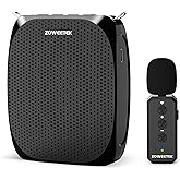 ZOWEETEK Voice Amplifier with Wireless Lavalier Microphone for Teachers, Teacher Mic with Speakers, Wireless Clip On Microphone System for Speech, Meeting, Classroom, Yoga, Mini Megaphone, 2026 New