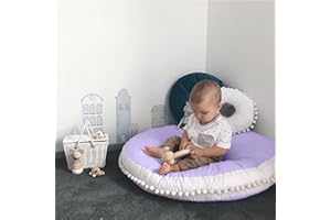 Kishome Large Floor Pillow Kids Round Floor Cushion Seating, 35 inches Big Circle Pillow, Round Floor Pillows Seating for Children, Oversized Mat for Reading Nook Teepee Playroom Nursery, Purple