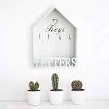Garden Mile White Wall Key Holder with Letter Rack Home Storage 30cm view 2