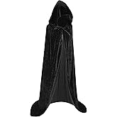 Maklulu Unisex Adults Hooded Cloak Halloween Cloak Long Velvet Cape Cosplay CostumeCostumes