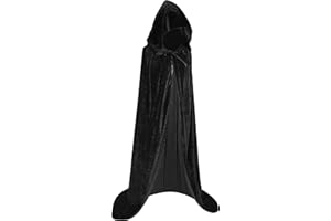 Maklulu Unisex Adults Hooded Cloak Halloween Cloak Long Velvet Cape Cosplay CostumeCostumes