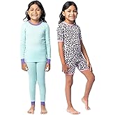 Fruit of the Loom girls 4-piece Tight Fit Pajama Set