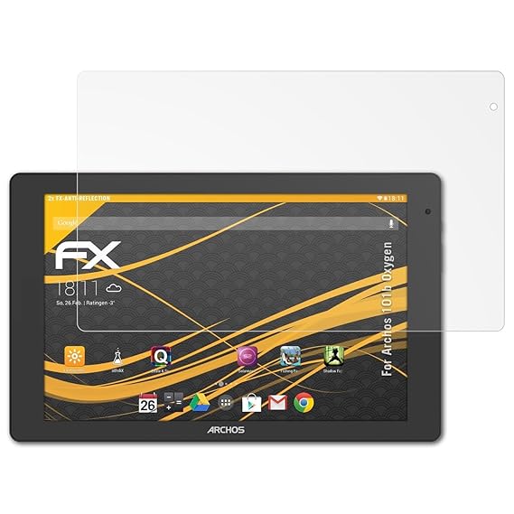 atFolix Panzerfolie kompatibel mit Archos 101b Oxygen Schutzfolie, entspiegelnde und stoßdämpfende FX Folie (2X)