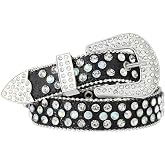 AWAYTR Kids Western Cowboy Belt - Rhinestone Cowgirl Belt for Girls & Boys | Sparkly Bling Design With Detachable Buckle, Ideal for Jeans, Horse Shows & School Plays Gifts