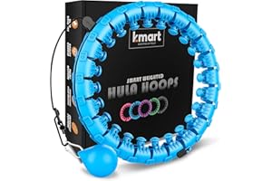 K-MART Smart Hula Ring Hoops, Weighted Hula Circle 24 Detachable Fitness Ring with 360 Degree Auto-Spinning Ball Gymnastics, Massage, Adult Fitness for Weight Loss