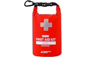 Breakwater Supply™ Waterproof First Aid Kit Dry Bag Bug Out Bag Preloaded with Emergency Survival Prepper Supplies for Boating, Camping, Fishing + Carabiner, Floating, Reflective, AFAK/IFAK Trauma Kit