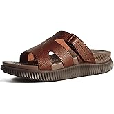 KuaiLu Womens Orthotic Slides Thick Athletic Cushion Recovery Sandals Open Toe Leather Strap Slip On Yoga Mat Ladies Sport Walking Sandles Comfortable Plantar Fasciitis Arch Support Brown Size 6