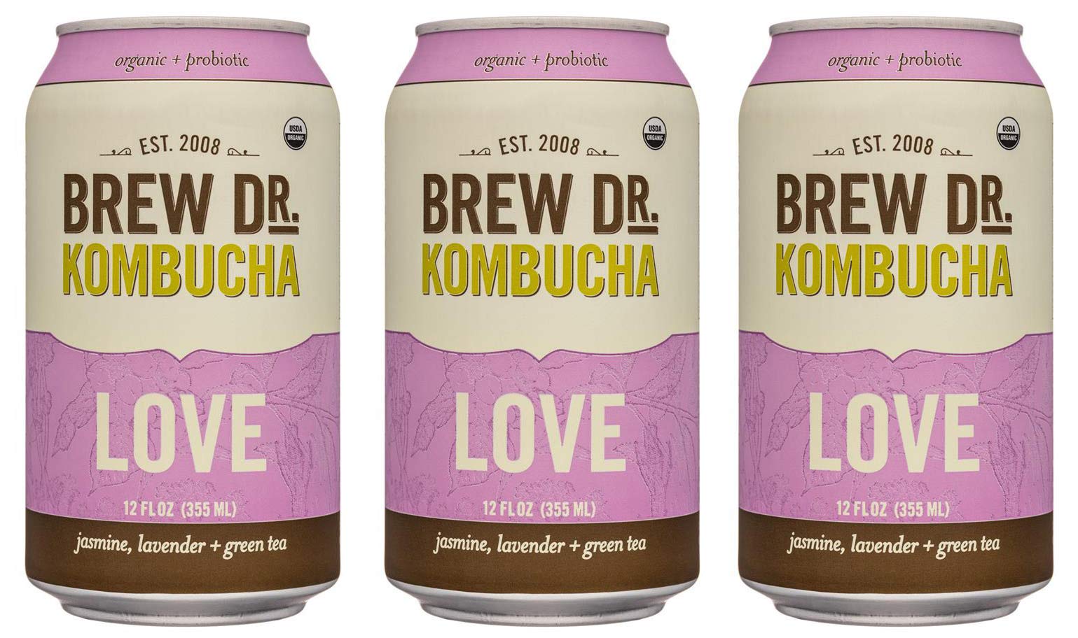 Brew Dr Clear Mind Raw Organic Kombucha, 12 Fl oz Can, (3