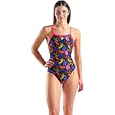 Arena Womens Arena Performance Women's Sea Turtles Light Drop Back Swimsuit Sports Bathing Suit