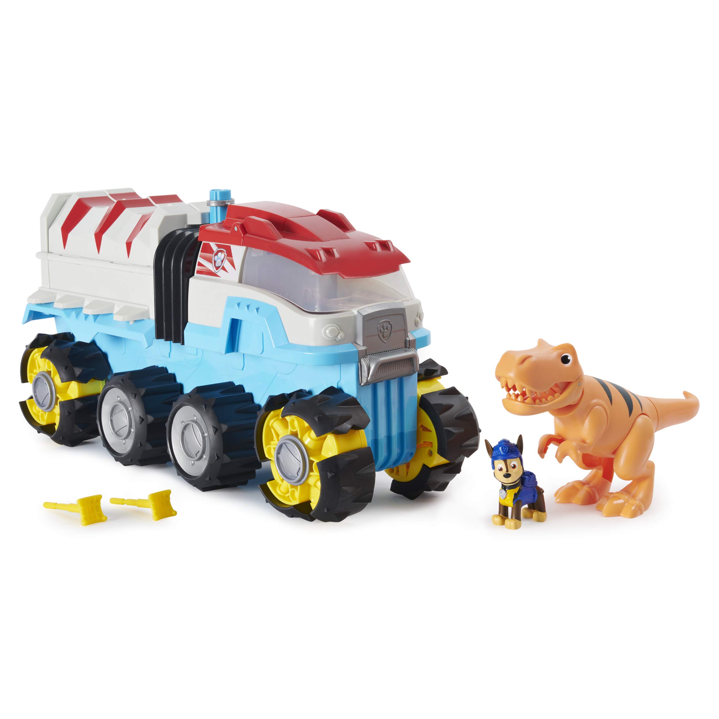 Paw Patrol, Dino Rescue Dino Patroller Motorized Team Vehicle with Exclusive Chase and T. Rex Figures